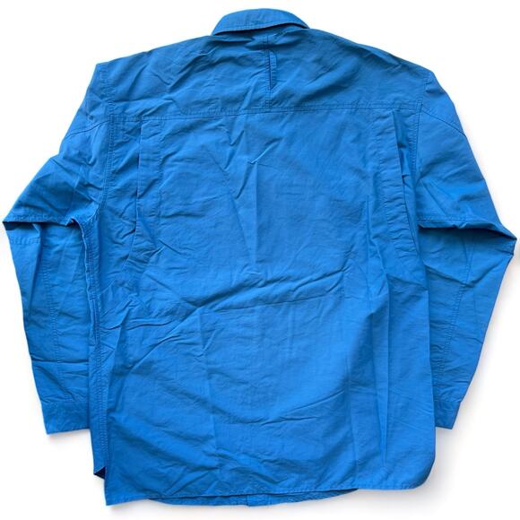 North Face Blue Button Up Nylon Shirt Utility Gorpcore Button Up Lightweight L - Picture 2 of 12